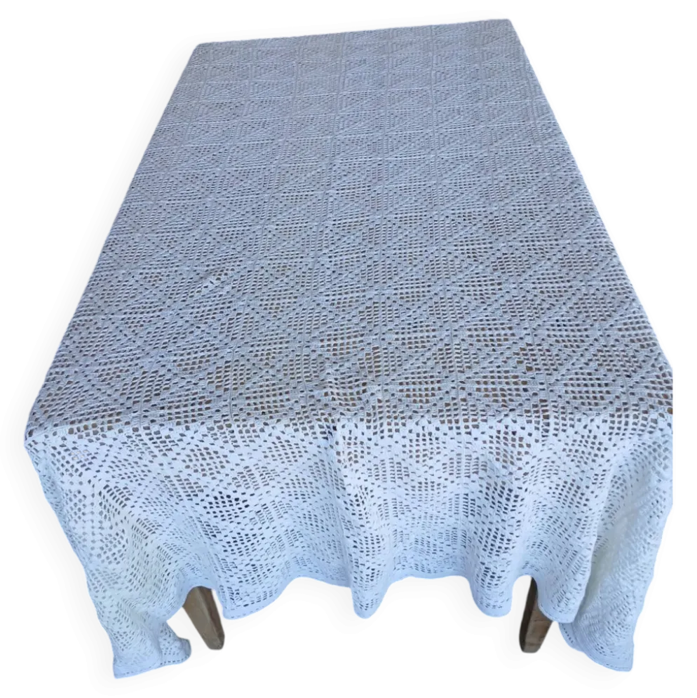 Dessus de lit ancien en crochet fait main