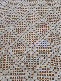 Dessus de lit ancien en crochet fait main