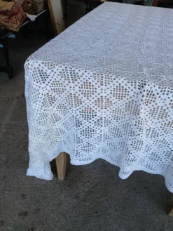 Dessus de lit ancien en crochet fait main