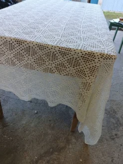 Dessus de lit ancien en crochet fait main