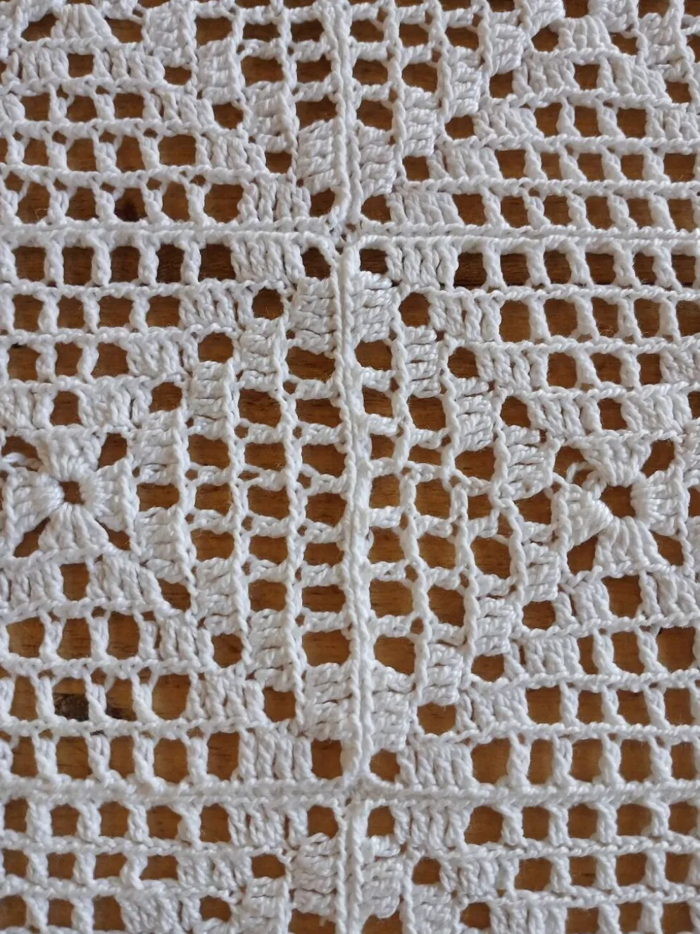 Dessus de lit ancien en crochet fait main