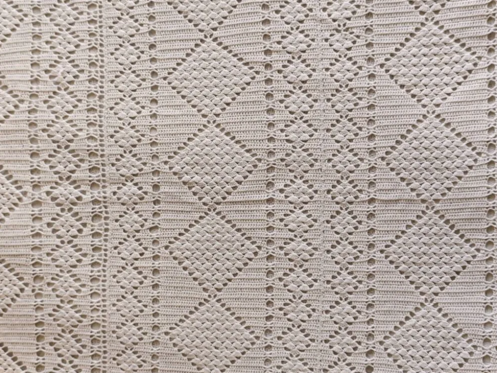 Dessus de lit en coton blanc , jeté de lit en crochet