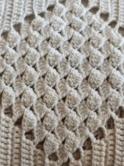 Dessus de lit en coton blanc , jeté de lit en crochet