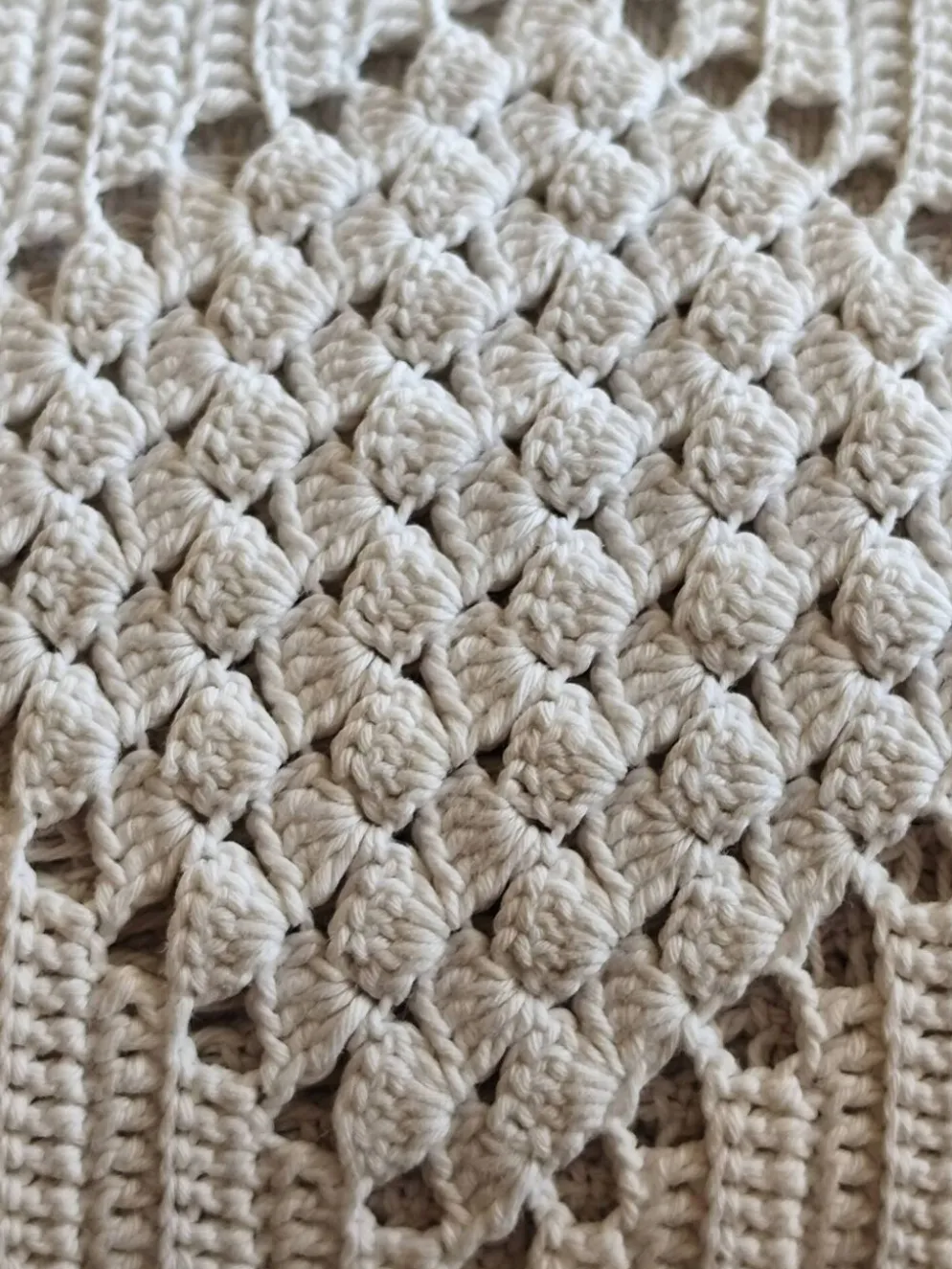 Dessus de lit en coton blanc , jeté de lit en crochet