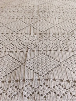 Dessus de lit en coton blanc , jeté de lit en crochet