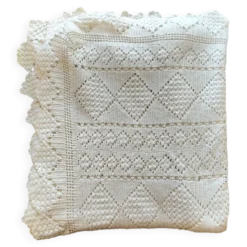 Dessus de lit en coton blanc , jeté de lit en crochet