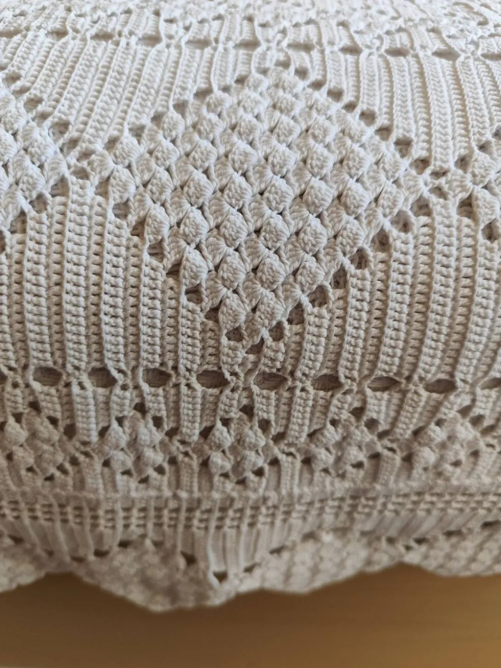 Dessus de lit en coton blanc , jeté de lit en crochet