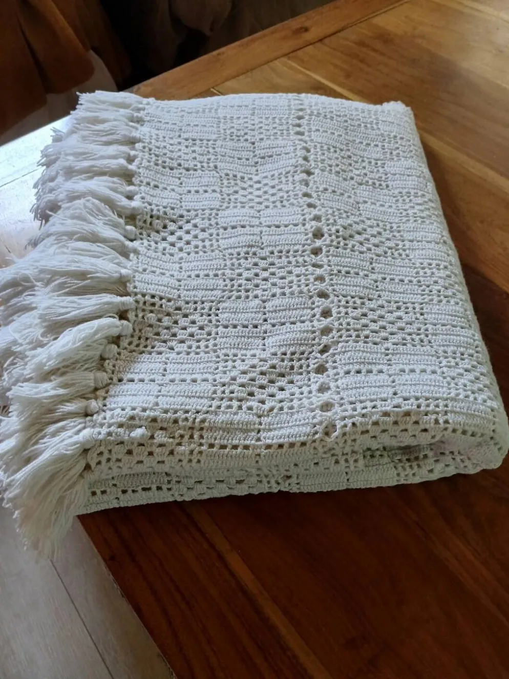 Dessus de lit/ plaid ancien crochet