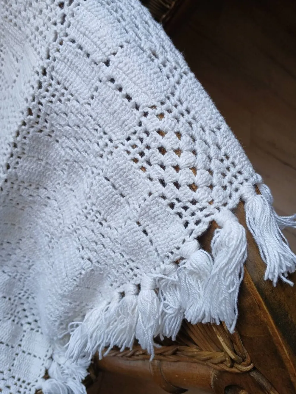 Dessus de lit/ plaid ancien crochet