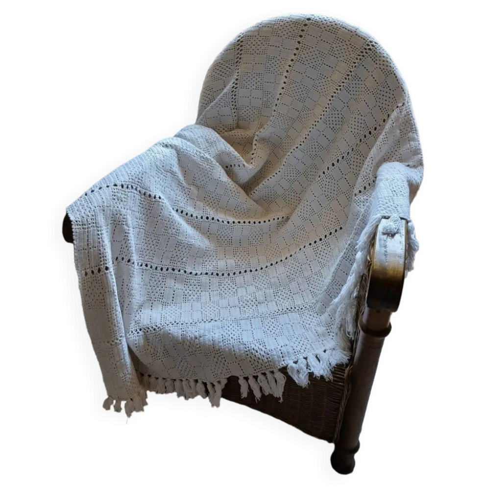 Dessus de lit/ plaid ancien crochet