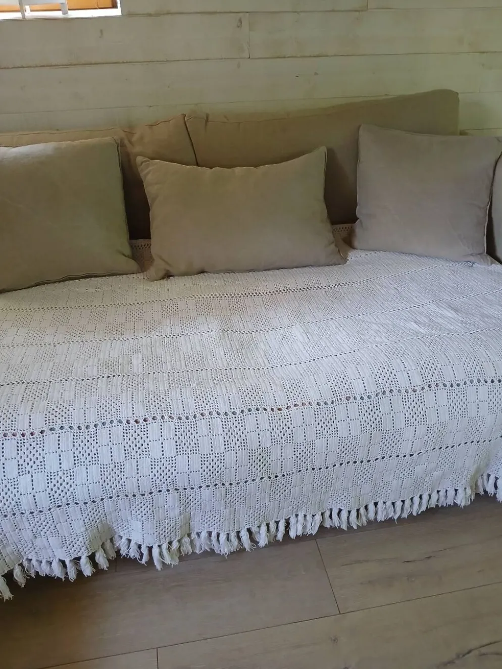 Dessus de lit/ plaid ancien crochet