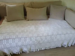 Dessus de lit/ plaid ancien crochet
