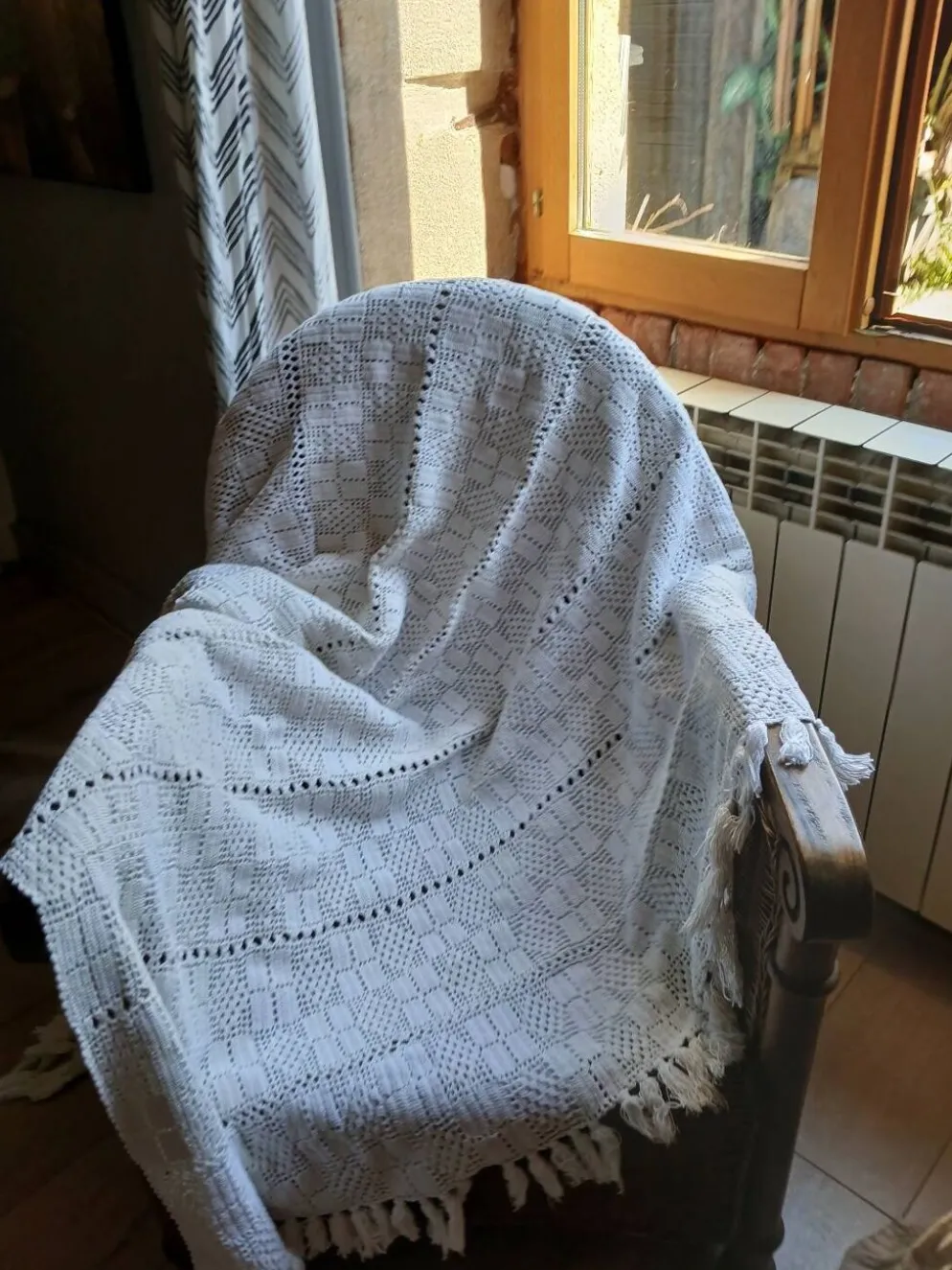 Dessus de lit/ plaid ancien crochet