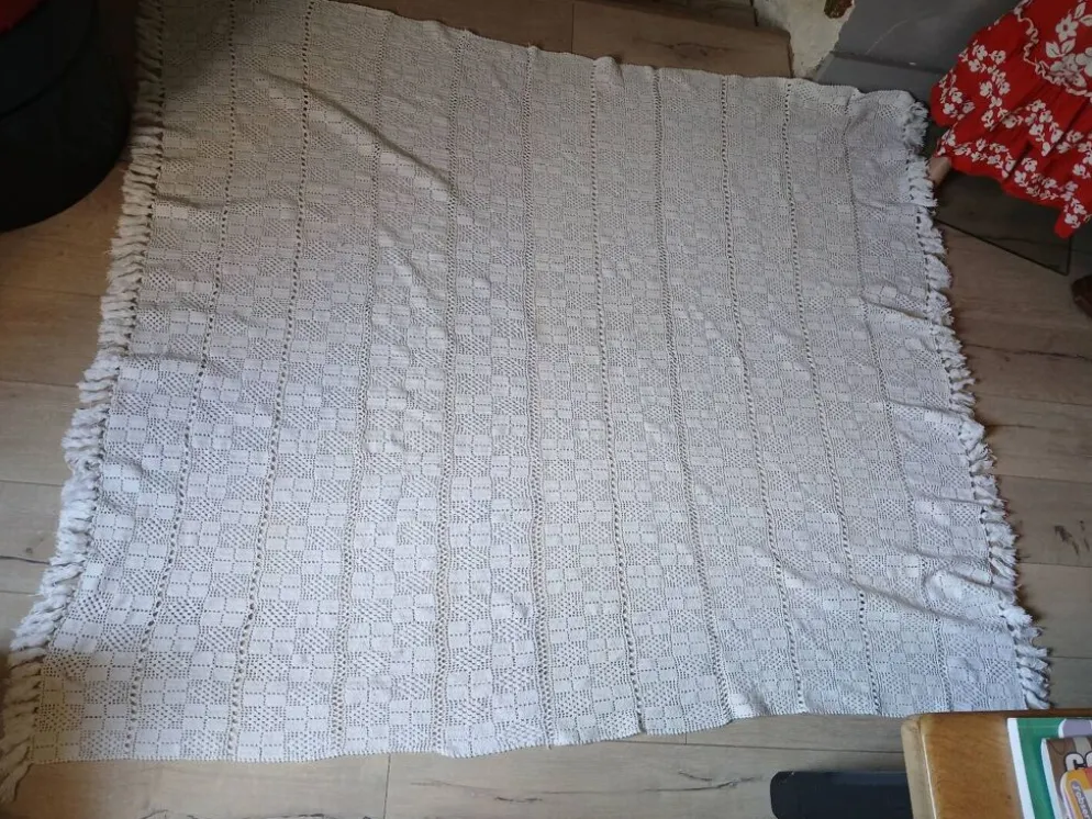 Dessus de lit/ plaid ancien crochet