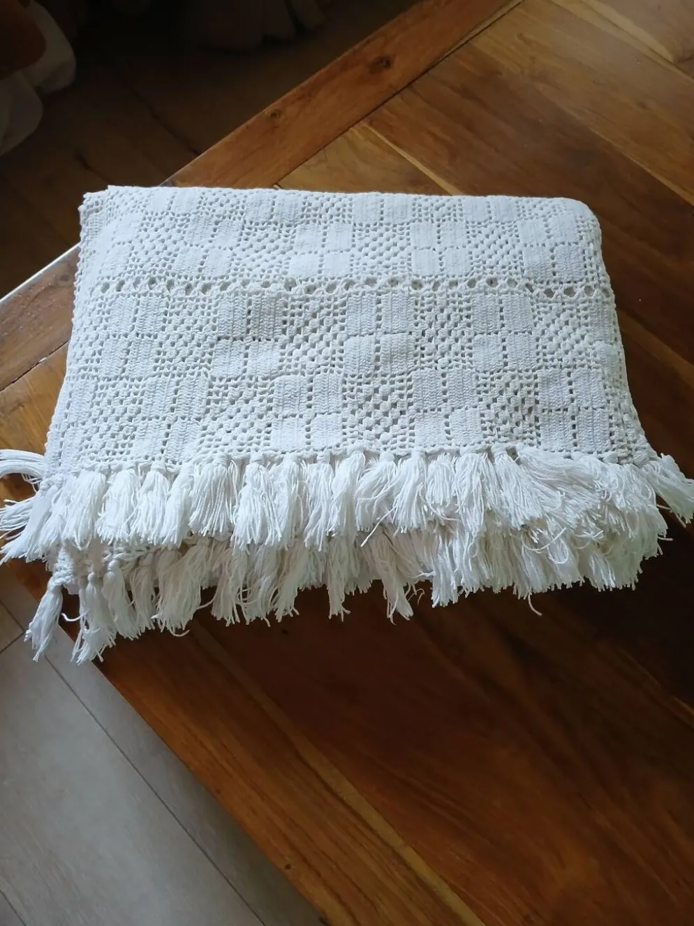 Dessus de lit/ plaid ancien crochet