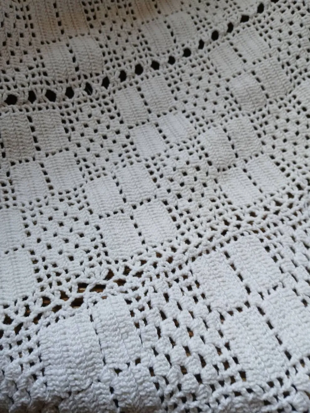Dessus de lit/ plaid ancien crochet