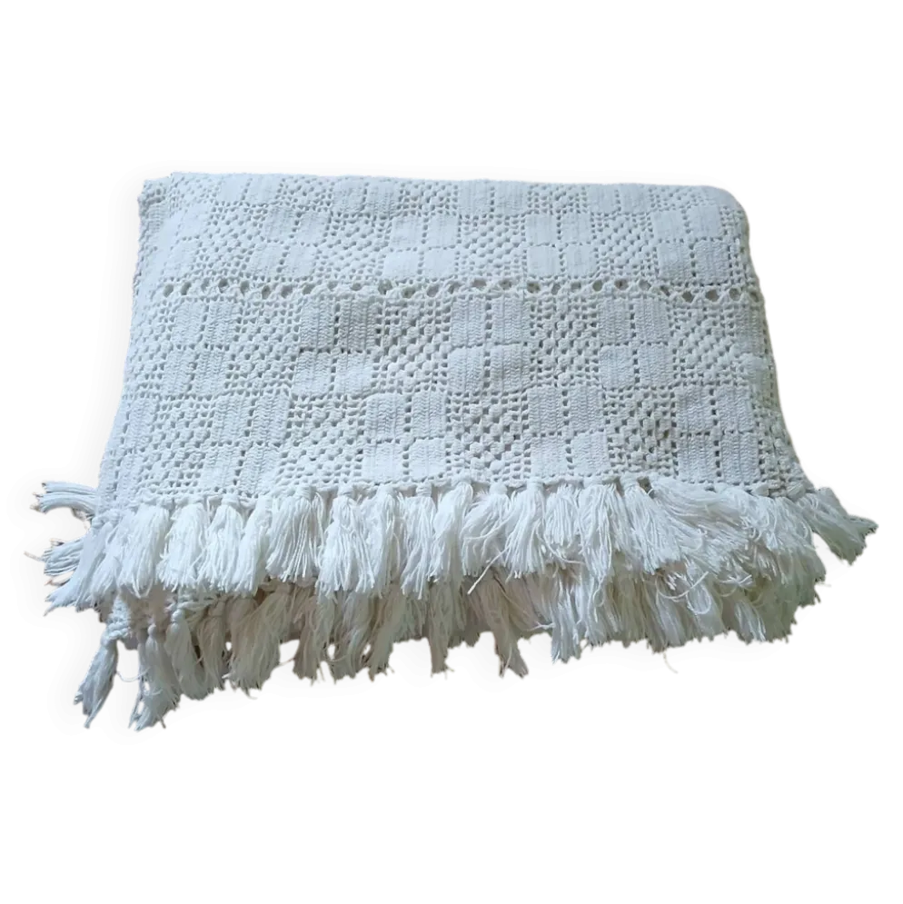 Dessus de lit/ plaid ancien crochet