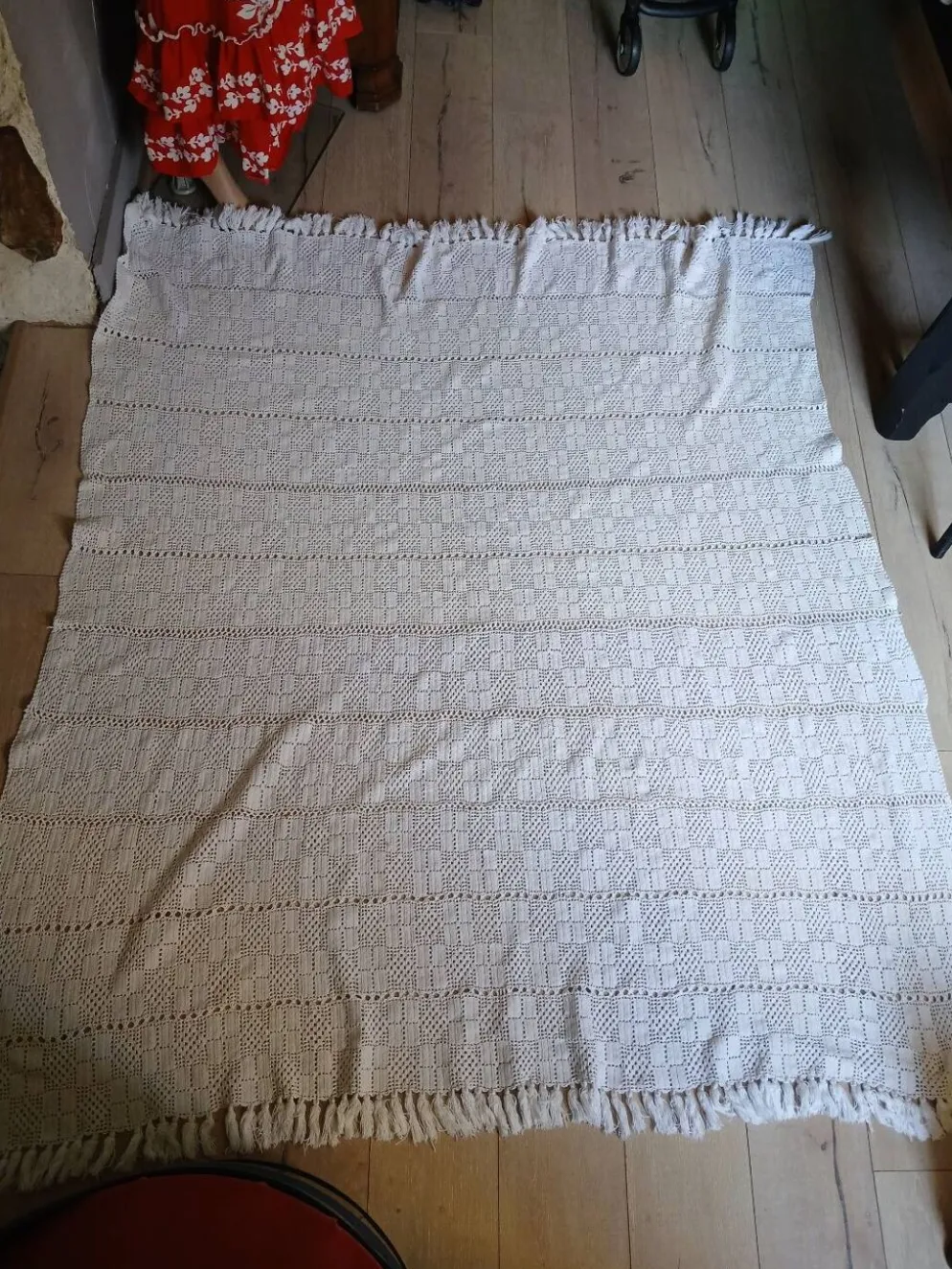 Dessus de lit/ plaid ancien crochet