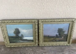 Deux Tableaux peinture sur bois W.Nelly