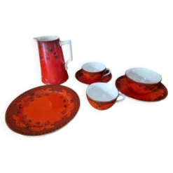 Digoin et Sarreguemines - Service de tasses en faience modèle Art Nouveau