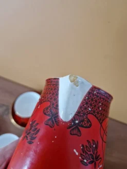 Digoin et Sarreguemines - Service de tasses en faience modèle Art Nouveau