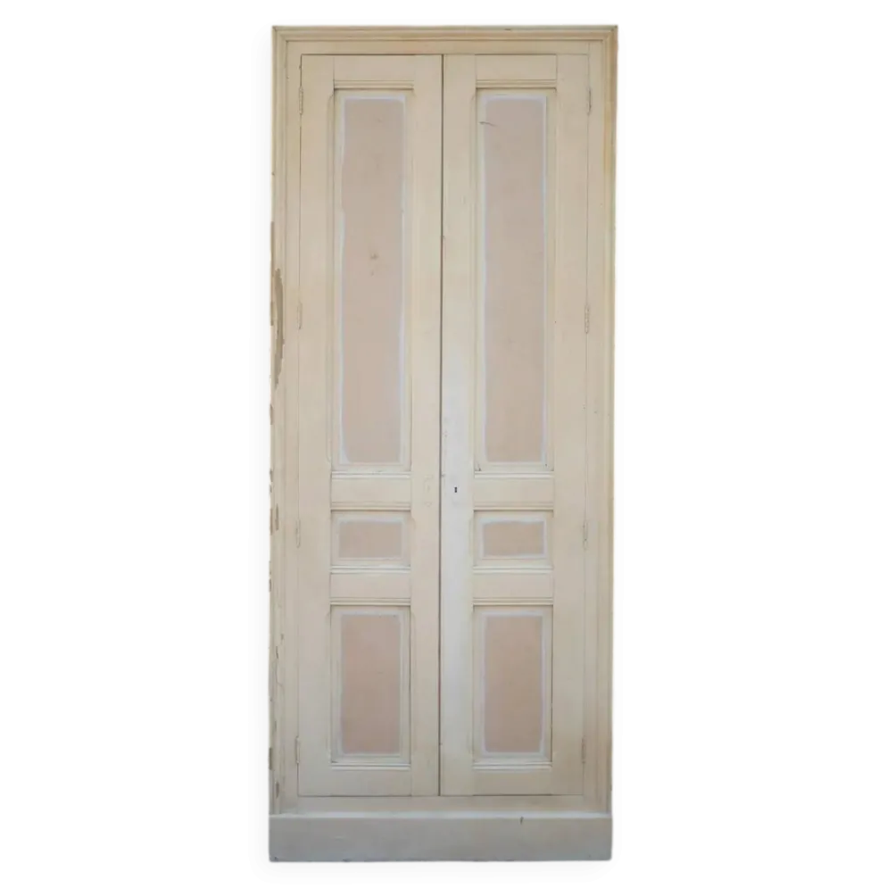 Double porte ancienne de placard, porte bois ancienne, grande porte vintage, porte d'intérieur