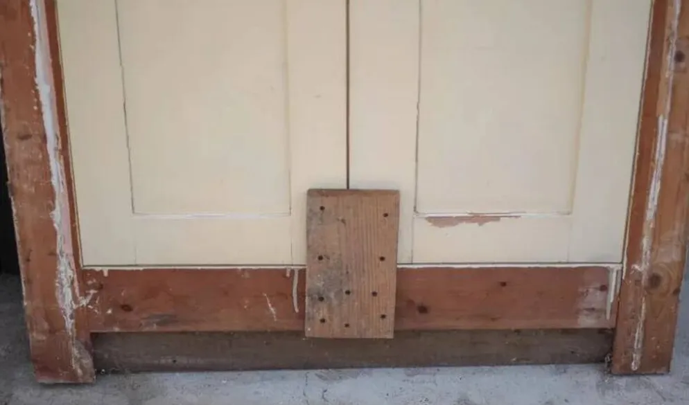 Double porte ancienne de placard, porte bois ancienne, grande porte vintage, porte d'intérieur