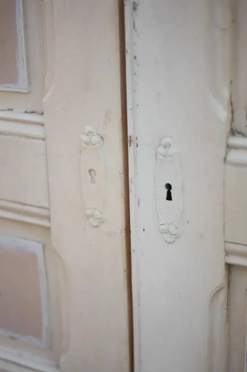 Double porte ancienne de placard, porte bois ancienne, grande porte vintage, porte d'intérieur