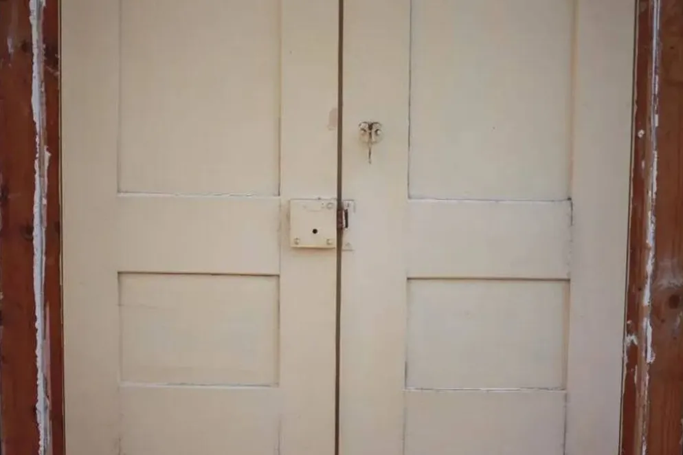 Double porte ancienne de placard, porte bois ancienne, grande porte vintage, porte d'intérieur