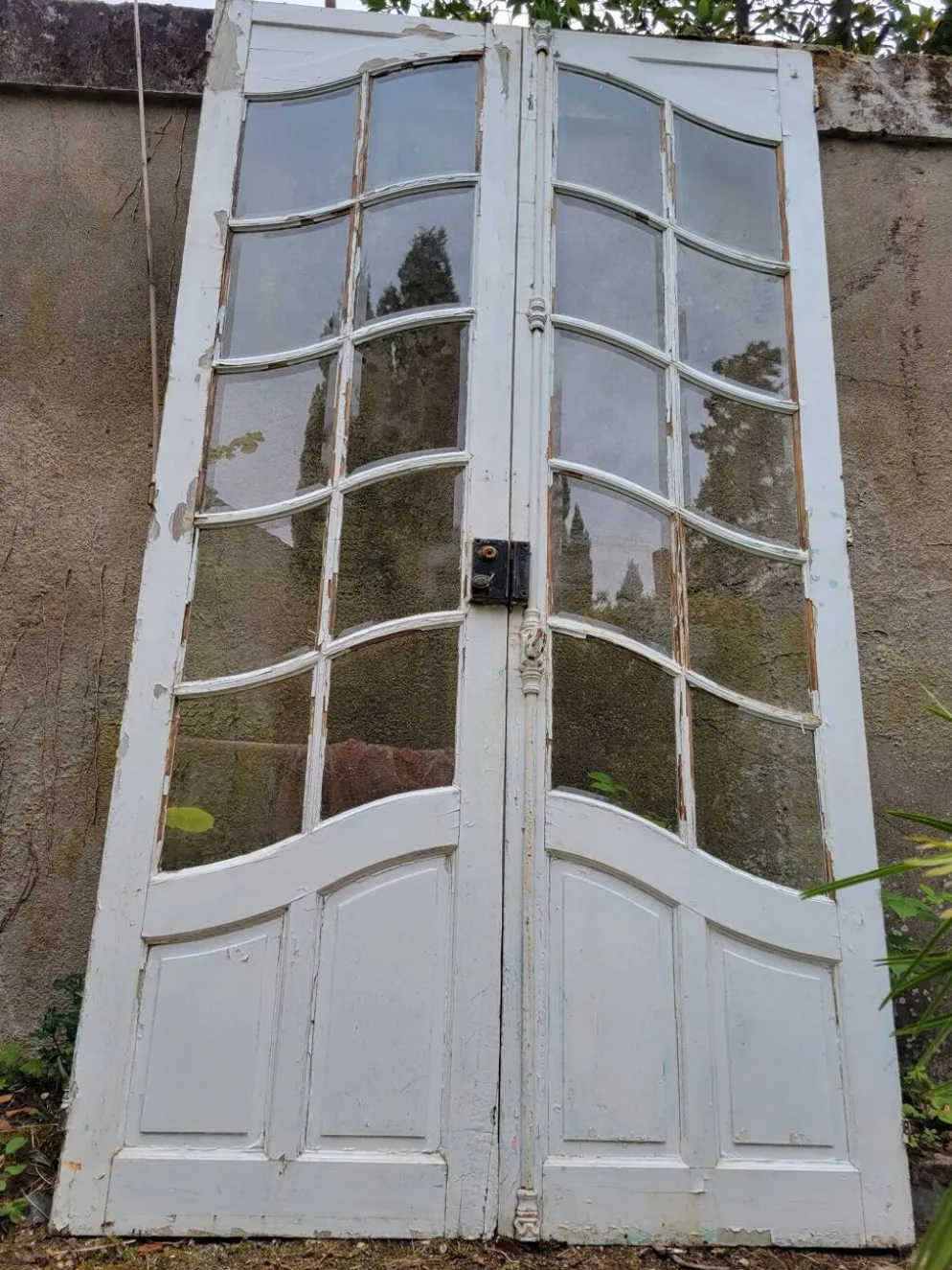 Double portes Art Nouveau à petits carreaux