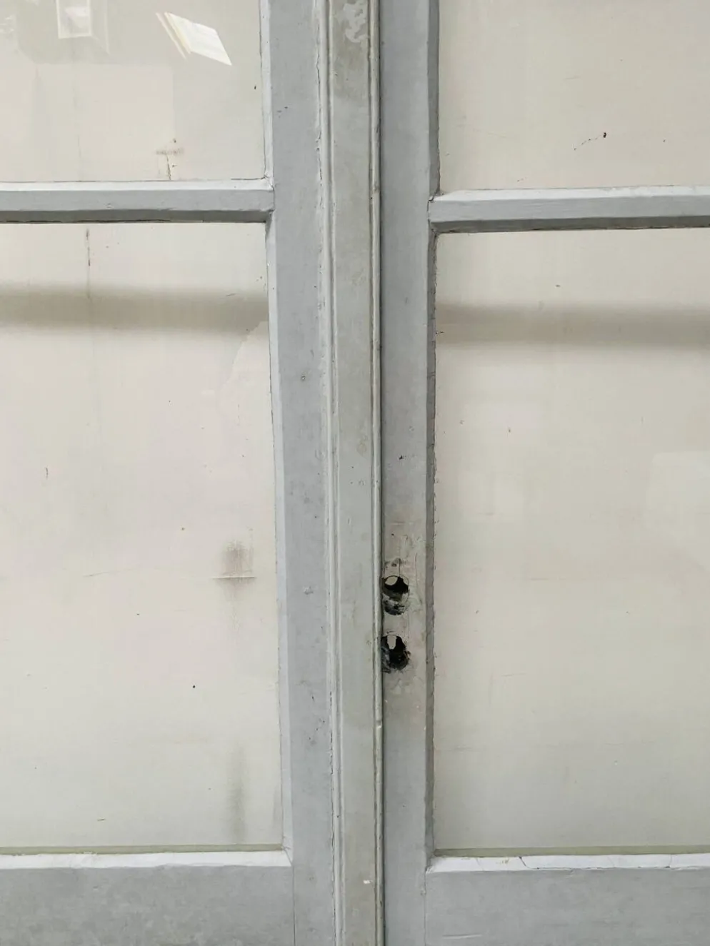 Double portes de passage en bois patiné XIX siècle