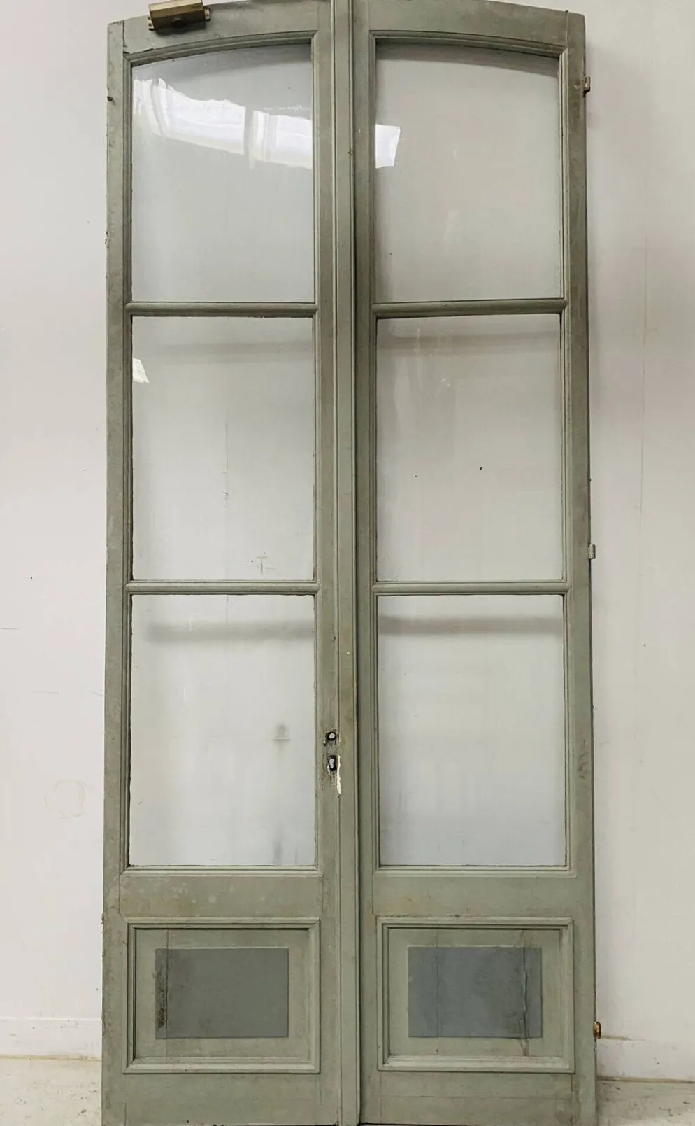 Double portes de passage en bois patiné XIX siècle