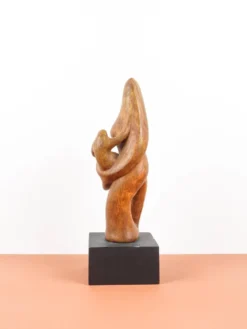 Dragoljub Milosevic - Sculpture vintage en plâtre "Couple debout" vers 1970