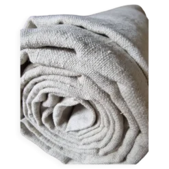 Drap ancien français tissé à la main – Lin naturel, début du 20ème siècle, 210 × 280 cm, 2 kg