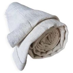 Drap ancien français tissé à la main – Lin naturel, début du 20ème siècle, 210 × 280 cm, 2 kg