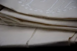 Drap ancien métis et lin XIXe