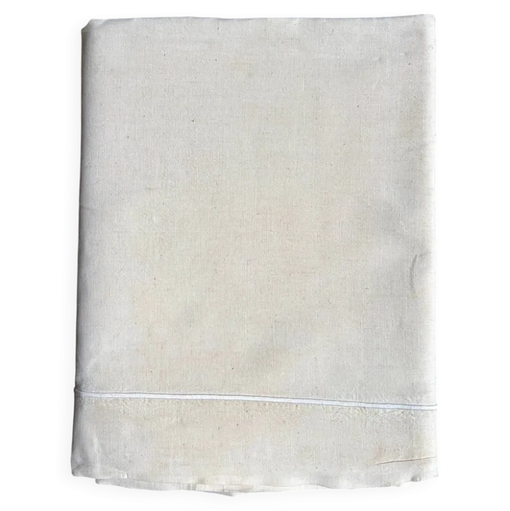 Drap en métis beige avec bourdon n°9 et n°10 ☐ 240 x 340 cm