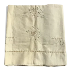 Drap 2 places neuf MB tournesols pastilles métis beige