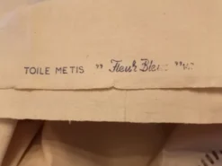 Drap toile écrue metis fleur bleue