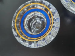 Duo bougeoirs photophores Cristal d'Arques model.J.Durand 1980