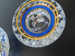 Duo bougeoirs photophores Cristal d'Arques model.J.Durand 1980