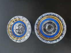 Duo bougeoirs photophores Cristal d'Arques model.J.Durand 1980