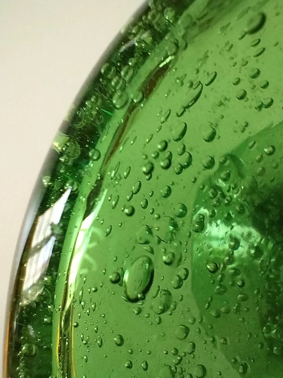 Duo de bougeoirs en verre bullé vert – Verrerie de Biot