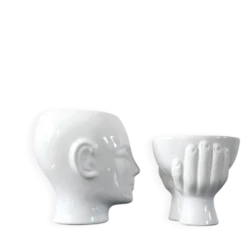 Duo de cache-pots vintage en céramique