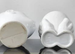 Duo de cache-pots vintage en céramique