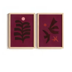 duo de collages contemporain d'inspiration matisse signée eawy