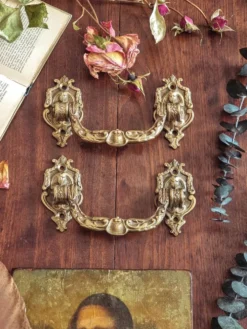 Duo de poignées style Louis XV en bronze