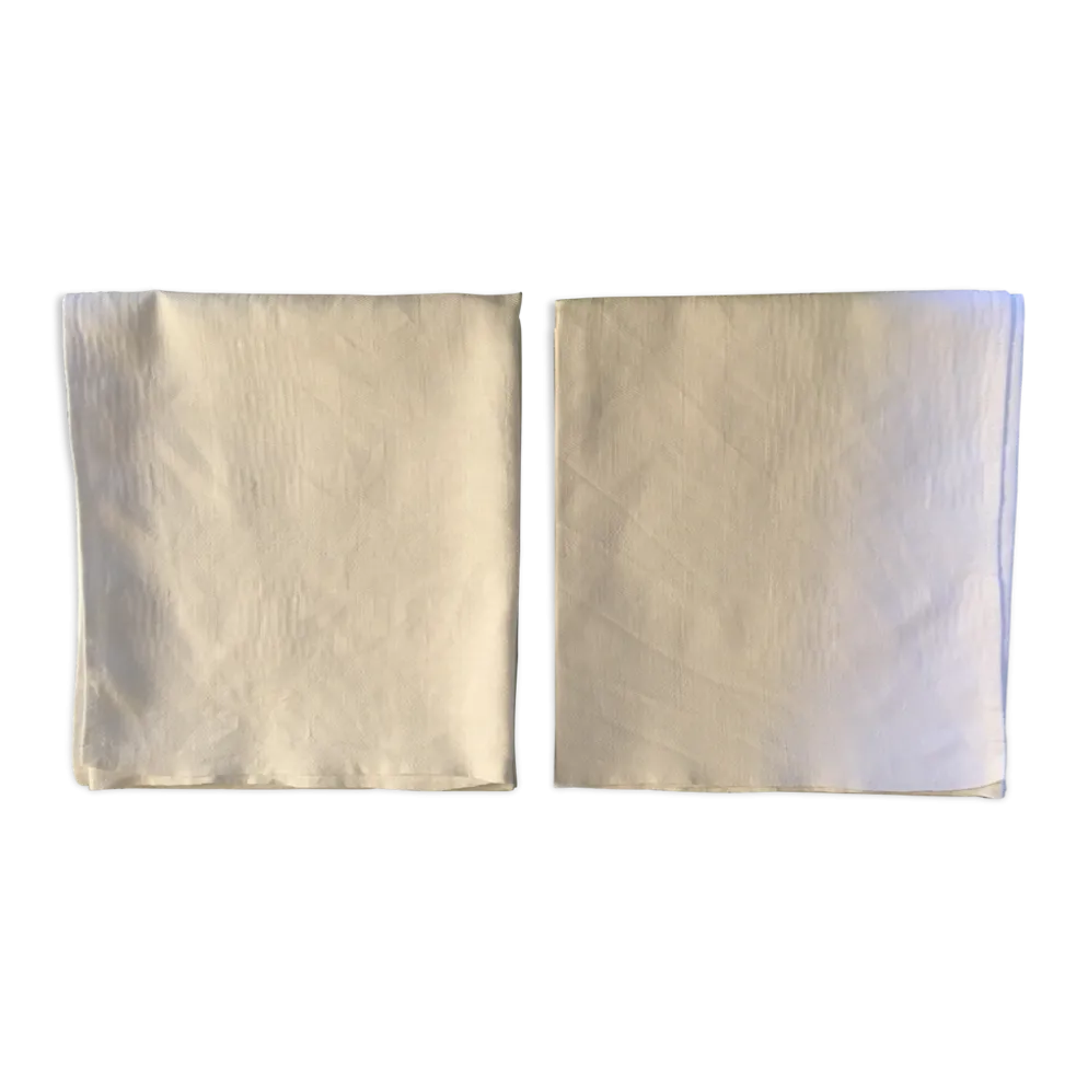 Duo de serviettes 57 x 63 damassé blanc