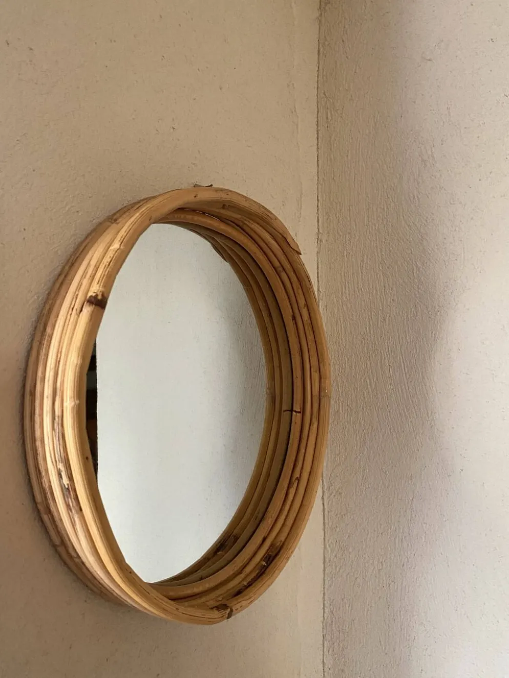 Duo miroirs rotin 30 cm