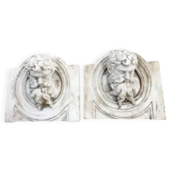Duo moulages ; têtes en plâtre